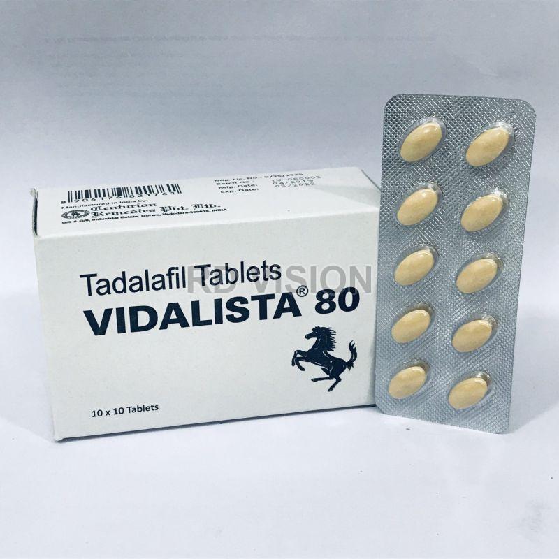 Vidalista 80mg Tablets, for Erectile Dysfunction, Shelf Life : 18 Months