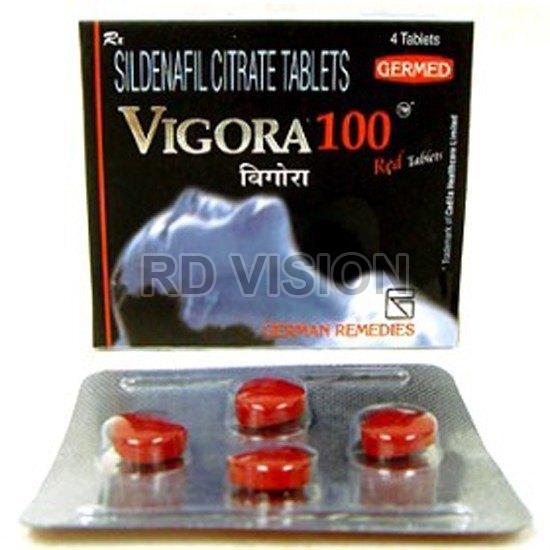 Vigora 100mg Tablets, for Erectile Dysfunction, Composition : Sildenafil Citrate