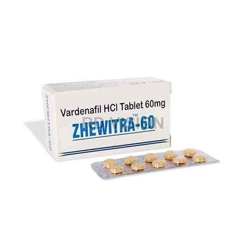 Zhewitra 60mg Tablets, for Erectile Dysfunction, Composition : Vardenafil HCI