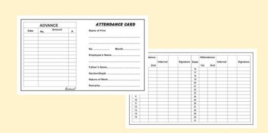 Rectangular Matt Attendance Card, for College, Office, Color : White