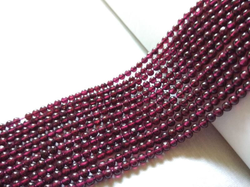 Red Agarwal Gems Polished Garnet Round Beads, For Jewelry