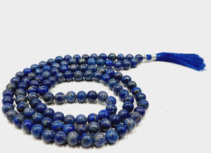 Blue Agarwal Gems crystals lapis lazuli jaap mala, for jewelry, Size : 6, 8, 10 mm