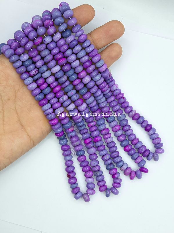 Rondelle Polished Gems lavender opal beads, for Jewelry