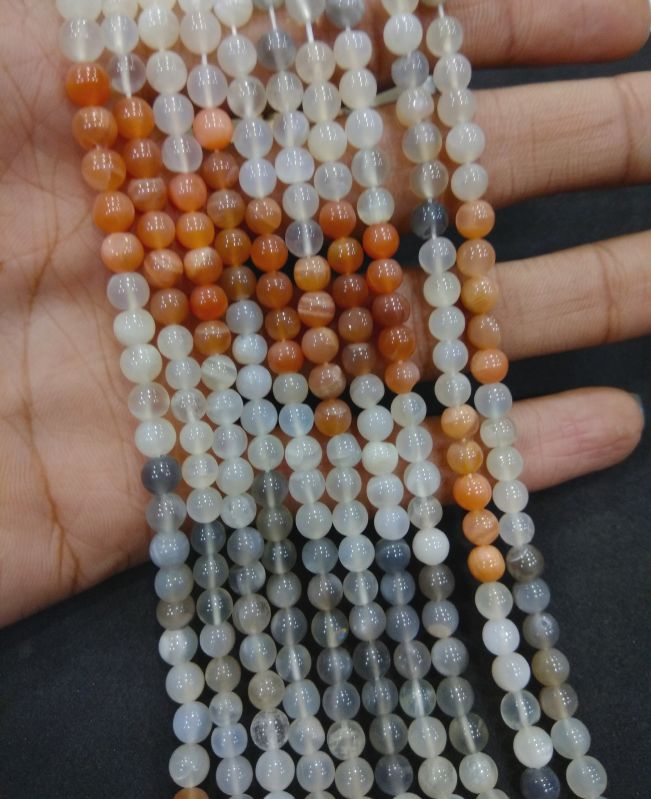 Agarwal Gems Multi Moonstone Round Beads, For Jewelry Making
