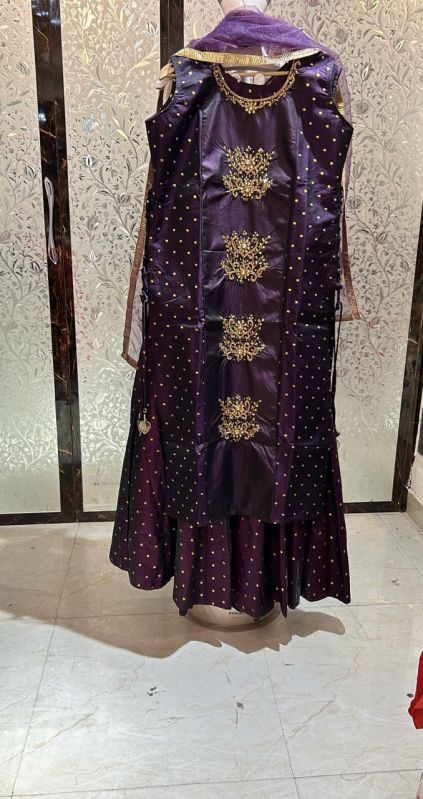 Silk Ladies Stylish Sharara Suit, Size : XXL