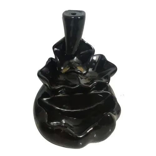 Black Smoke Fountain Incense Holder, for Home Decor, Size : 10x10x10 cm