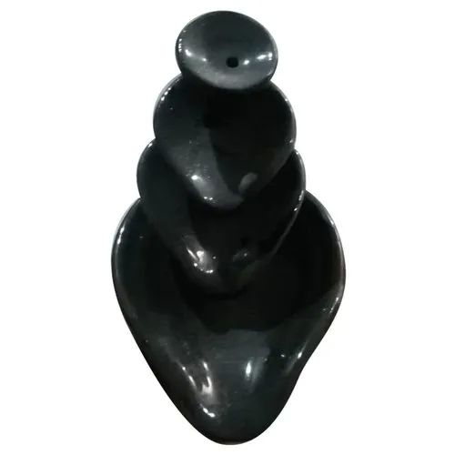 Black Resin Smoke Fountain Incense Holder, for Home Decor, Size : 10x10x5cm