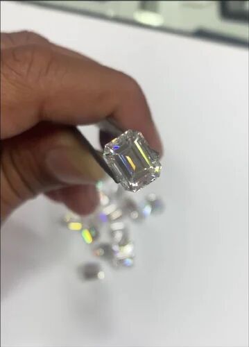 Emerald Cut White Moissanite Diamond, for Jewellery, Size : 10mm