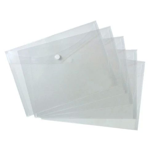 Transparent Plastic Button File Folder, for Keeping Documents, Size : 12x10 inch (LxW)