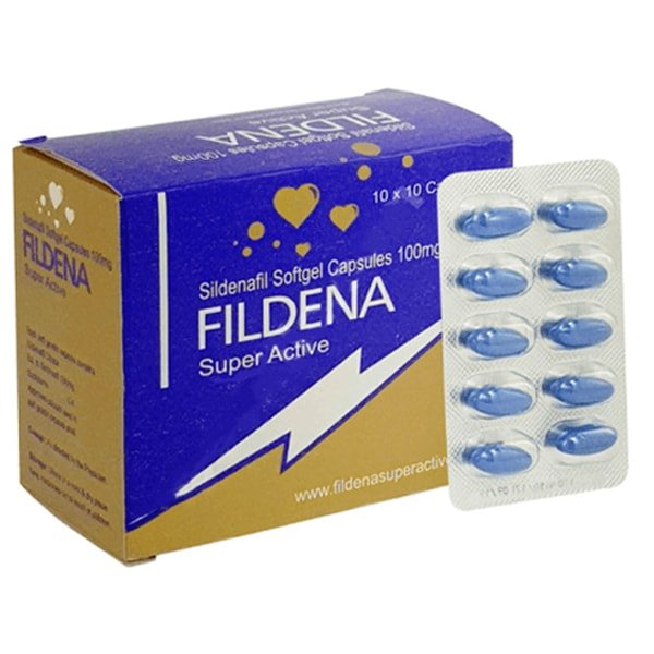 Blue Fildena Sildenafil Softgel 100mg Capsules, for Hospital, Clinical, Packaging Type : Stripes