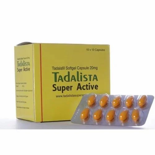 Tadalista Super Active 20mg Capsules, Packaging Size : 10X10 Pack