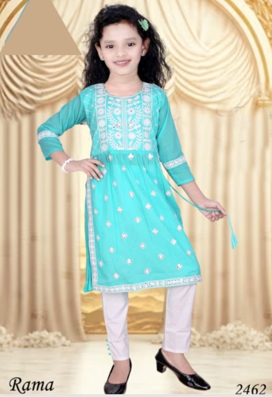  Embroidered Cotton Girl legging set, Size : 24-36