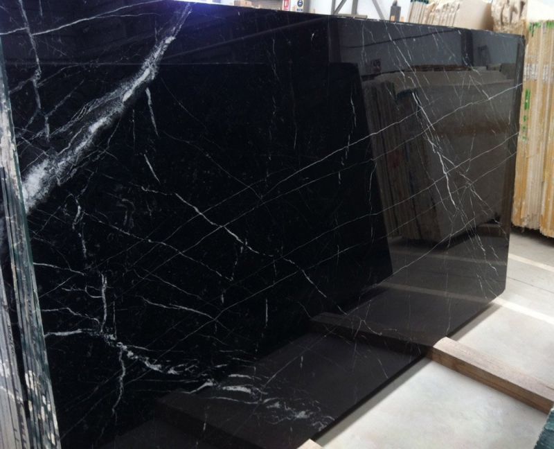 Polished Black Marble Slab, for Hotel, Kitchen, Office, Restaurant