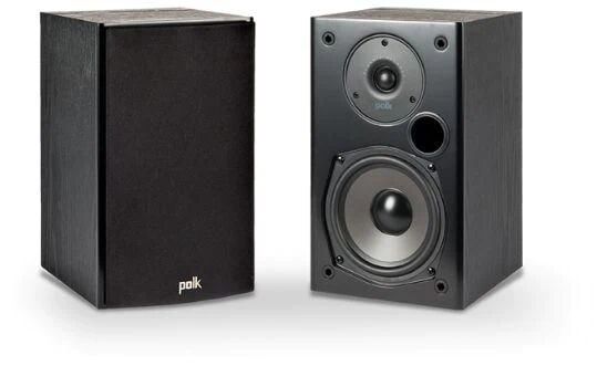 Black Rectangular Polk Audio T15 Bookshelf Speaker