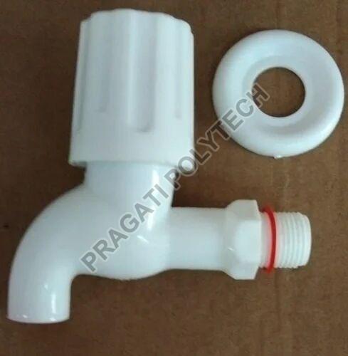White Plastic Mosco Bib Cock, for Bathroom, Feature : Leak Proof, High Pressure, Durable
