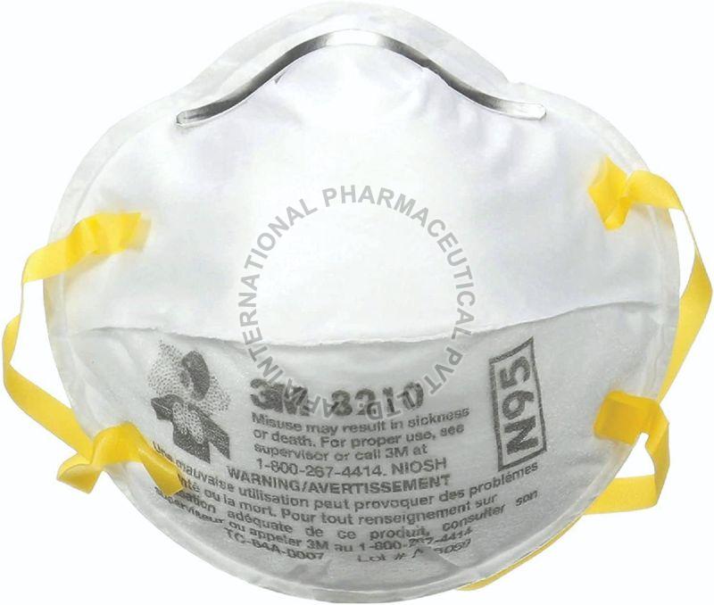 Yellow 3m 8210 N95 Respirator Mask, For Industries, Hospitals, Clinics, Size : Standard, Free Size