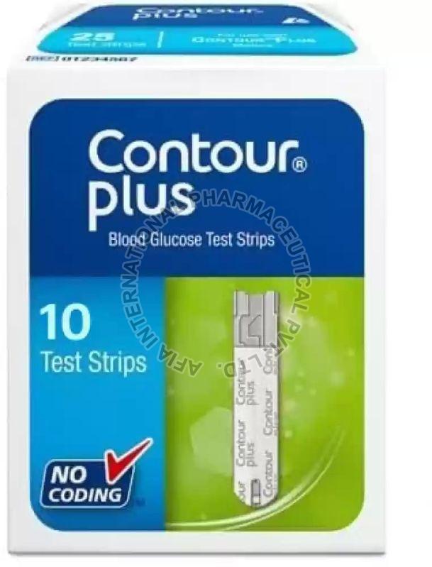 Contour Plus Blood Glucose Test Strips, for Clinical, Home Purpose, Hospital, Feature : Active, High Accuracy