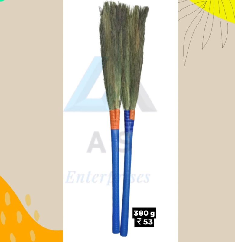 Multicolor Grass Double Plastic Handle Broom, for Home Use