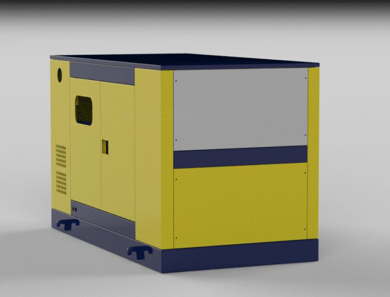 Rectangular Power Coated Mild Steel Genset Canopy, For Generator Use