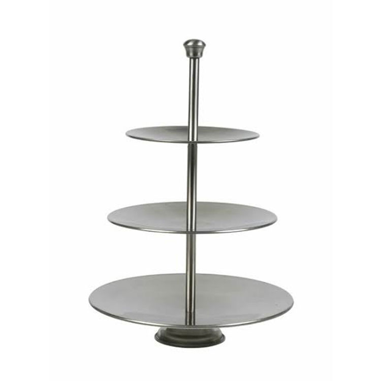 Silver Round Polished Mild Steel Plain Stylish Cake Stand, Size : Multisize