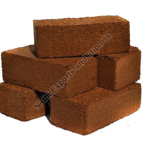 Brown Rectangular Coir Pith Block, Form : Solid