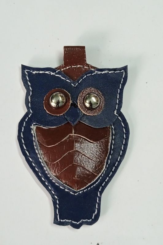 Black Owl Shape Pu Key Ring