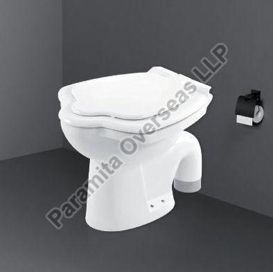 White Ceramic Anglo Indian Water Closet, for Home, Office, Hotel, Size : L555xW460xH410 mm