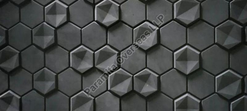 Black Ceramic Graphite Hexagon Interlocking Tiles, for Exterior