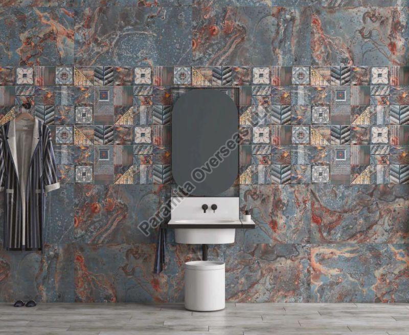 Vulcart Blue Ceramic Digital Wall Tiles, Size : 12x24 Inch