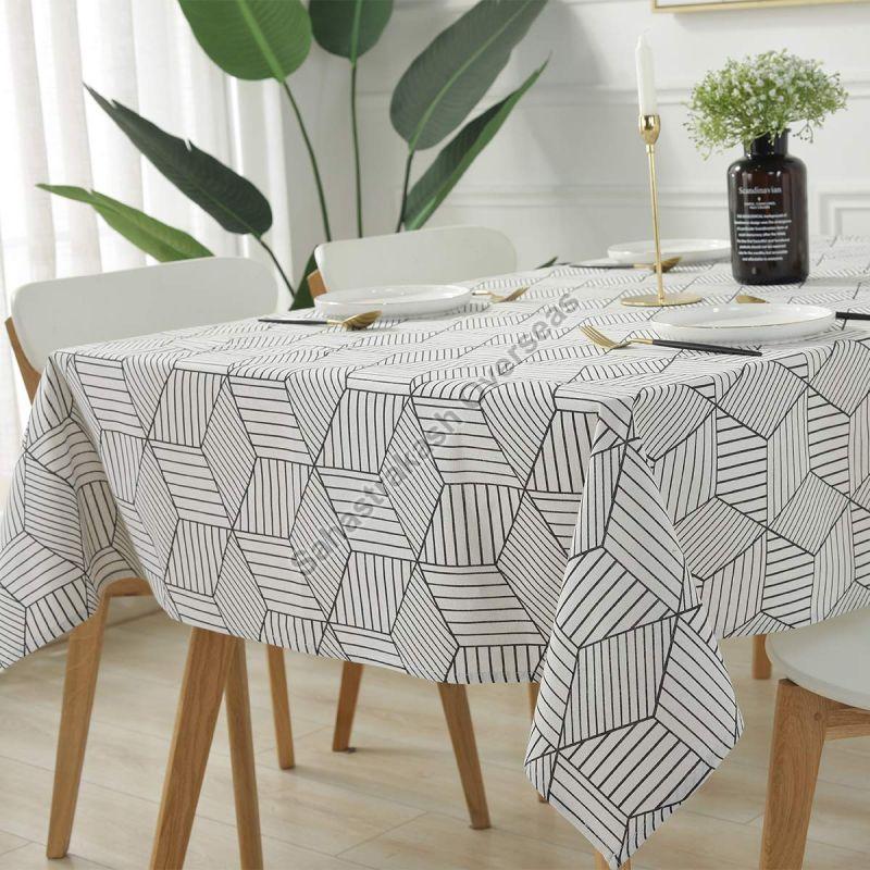 Multicolor Printed Cotton Table Cloth, for Home, Size : Standard