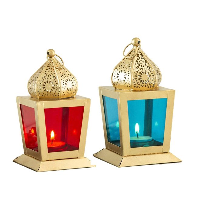 Golden Iron T- Light Candle Holder, for Coffee Shop, Home Decoration, Party, Size : 10*10*16 cm