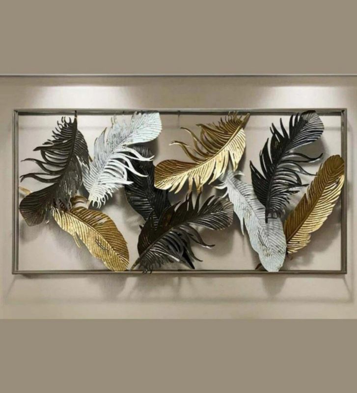Polished Metal Leaf Wall Art, Size : 127*3*61 cm