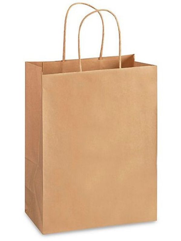 Brown Kraft Paper Hand Bag, for Grocery, Size : Multisizes