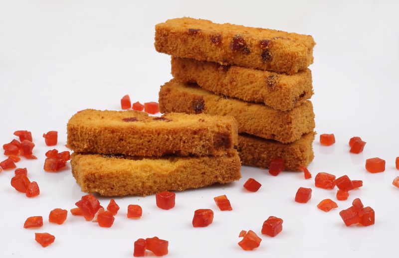 Eggless Fruit Cake Rusk biscuits