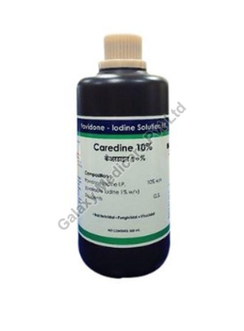 Brownish-red Liquid Caredine Povidone Iodine, for Clinical, Hospital, Packaging Type : Plactic Bottle