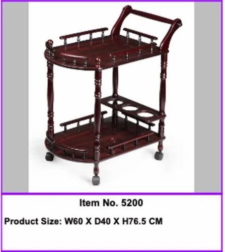 Dark Brown 5200 Wooden Serving Trolley, Feature : Easily Cleaned, Easy Moveable