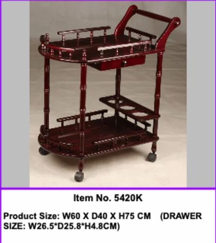 5420K Wooden Serving Trolley, Feature : Easily Cleaned, Easy Moveable