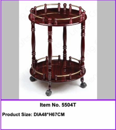 Dark Brown 5504T Wooden Serving Trolley, Feature : Easily Cleaned, Easy Moveable