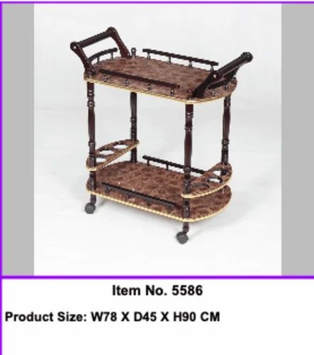 5586 Wooden Serving Trolley, Feature : Easily Cleaned, Easy Moveable