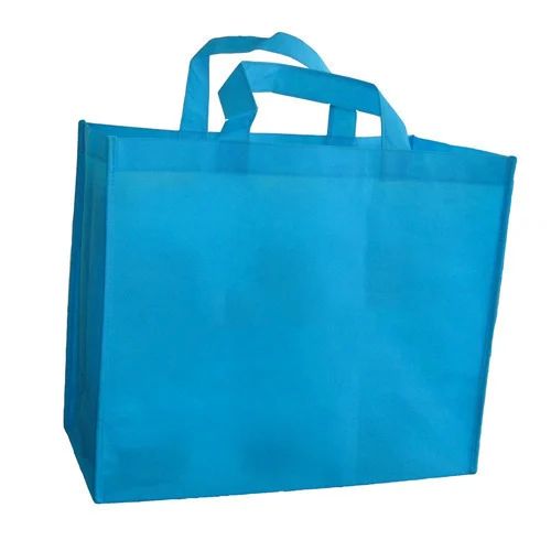 Rectangular Plain Non Woven Blue Loop Handle Bag, for Shopping, Carry Capacity : 5kg