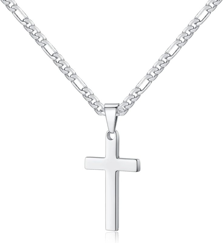 Plain Polished Silver Ladies Cross Necklace, Style : Antique