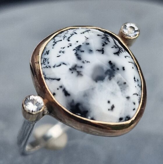 Rama Arts Silver Ladies Dendrite Opal Ring