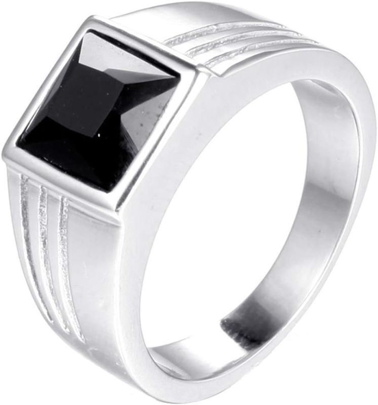 Polished Mens Silver Gemstone Rings, Size : Multisizes