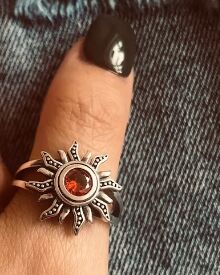 Rama Arts Silver Ladies Sunstone Ring