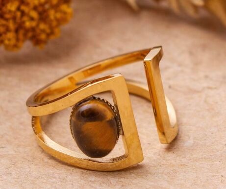 Polished Ladies Tiger Eye Ring, Size : Multisizes, Feature : Attractive Look, Durable, Excellent Design