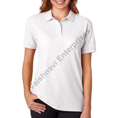 Ladies White Polo T-Shirt