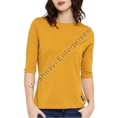 Yellow Plain Half Sleeve T-Shirt