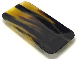 Black Handcrafted Horn Tray, for Serving Use, Shape : Rectangular