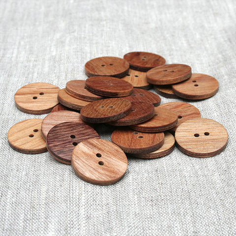 Round Wooden Buttons, for Garments