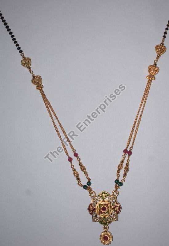 Brass Double Chain Mangalsutra With Pendant